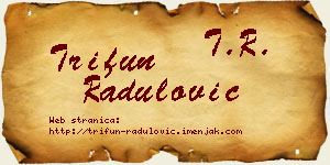 Trifun Radulović vizit kartica